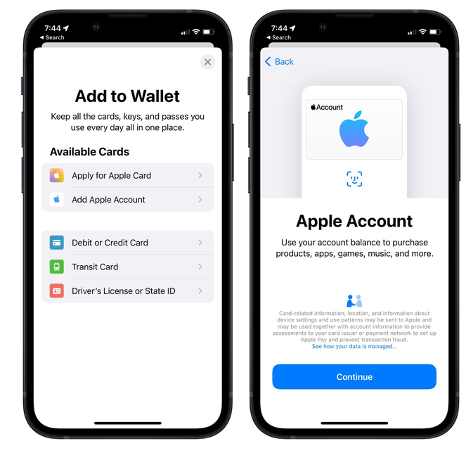 恩施苹果手机维修分享iOS 15.5钱包App如何添加 Apple 账户 